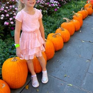 Pink with Gold Dot Tiered Dress Size 4/5